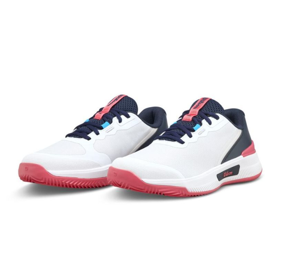 Женские Кроссовки теннисные Wilson Intrigue Tour Clay - white/navy blazer/dubarry