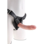 Страпон Strap-on Harness 8" Cock трусики с телесной насадкой (Цвет: Телесный фаллоимитатор, черный трусы)