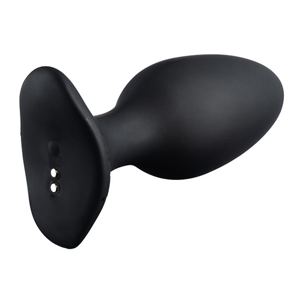 Черная анальная вибропробка 5,7см с управлением через приложение Lovense Hush 2 Anal Vibrating Butt Plug Size L Black