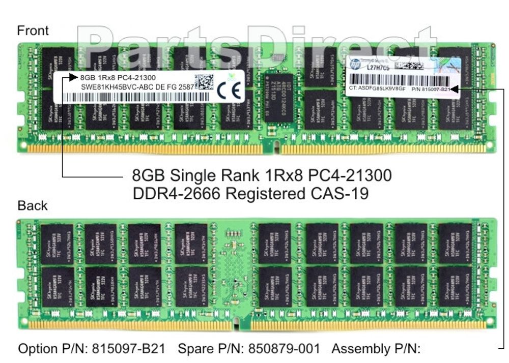 Модуль памяти HPE P38454-H21 32-GB (1 x 32GB) Single Rank x4 DDR4-3200
