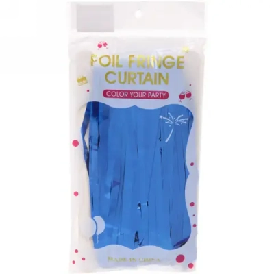 Занавес фольгированный «Дождь» ш1м, в2м (матовый), Синий