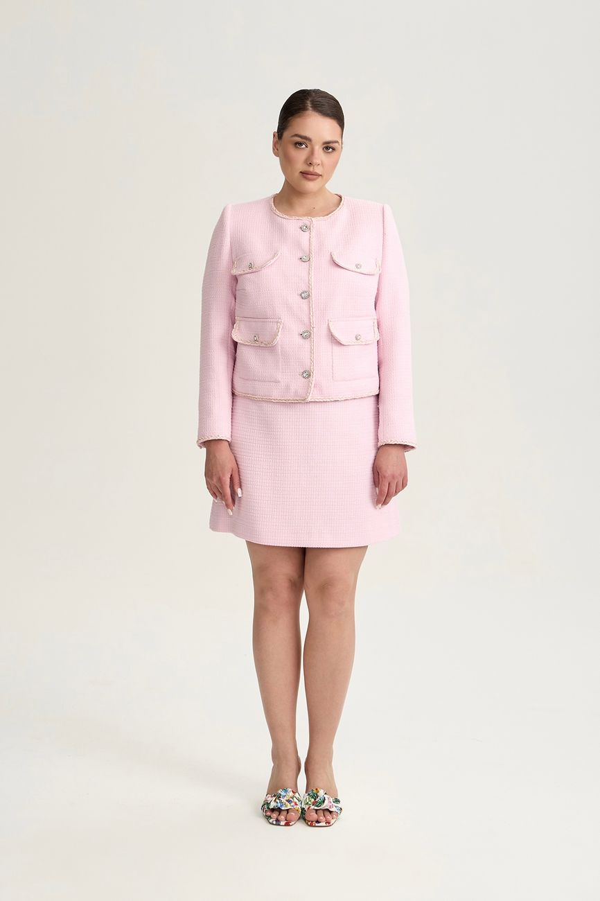 Юбка мини из твида, розовый