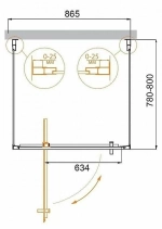 Душевой уголок Cezares Molveno 90х80 MOLVENO-BA2-90/80-C-Cr-IV стекло прозрачное/профиль хром