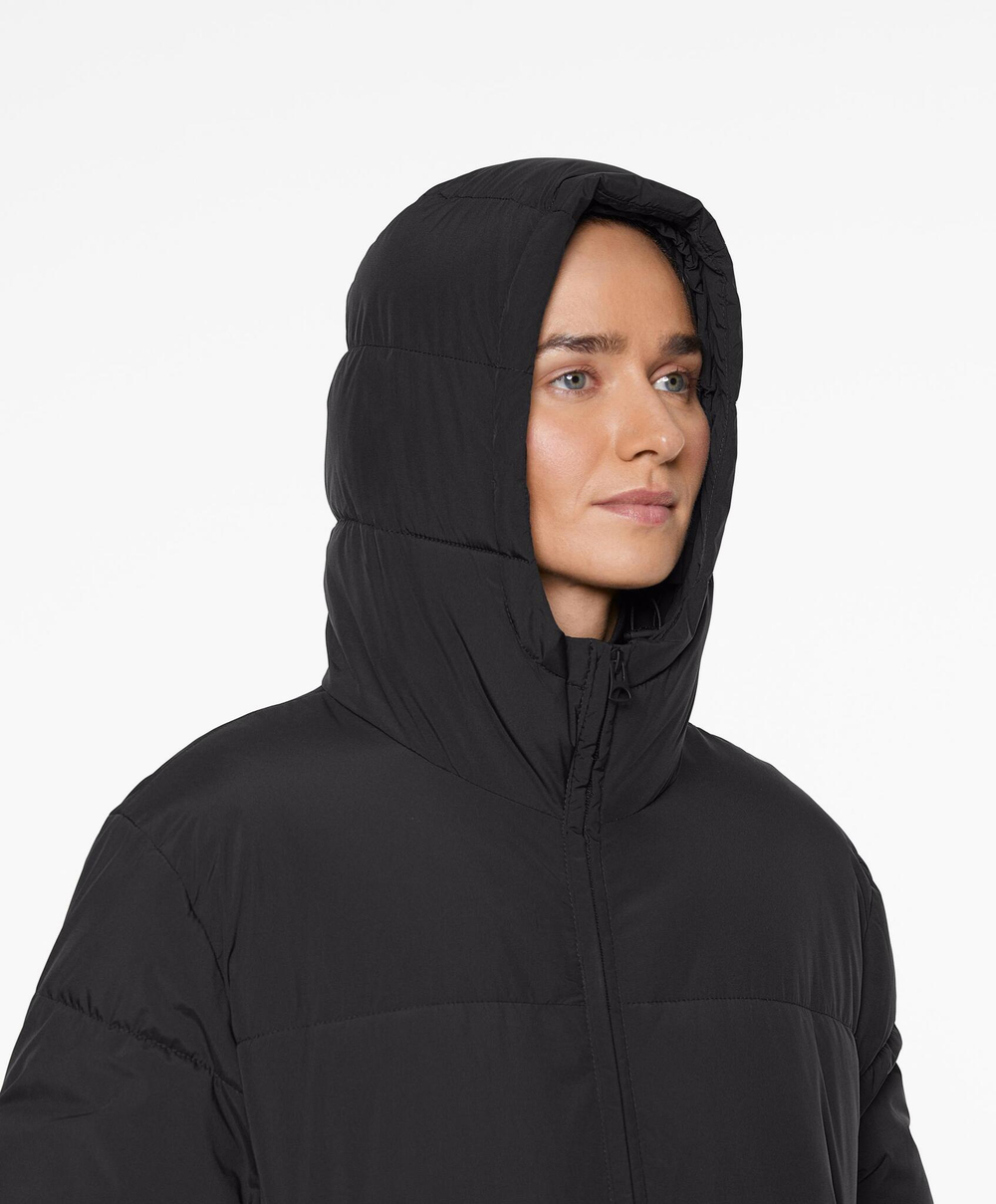 Oysho Водоотталкивающая утепленная куртка Primaloft®, черный