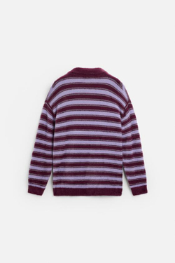 ZARA ПОЛО ИЗ ВОРСИСТОГО ТРИКОТАЖА, ЛИЛОВЫЙ