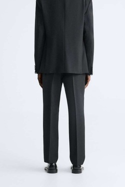 ZARA КОСТЮМНЫЕ БРЮКИ ПОД СМОКИНГ, ЧЕРНЫЙ