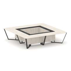 Steel Meet Стол переговорный квадратный KM-PR.B.SP-16K Денвер Светлый/Графит Глянец/Металл Антрацит