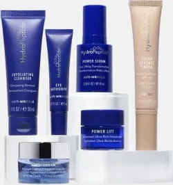 HYDROPEPTIDE Набор Age Reversal Regimen Travel Size (Power Serum,Power Lif, Eye Authority, Nimni Cream , Exfoliating Cleancer, Solar Defense Tinted SPF30, Navy Puffer Bag) Мини набор для коррекции возрастных изменений и профилактики старения