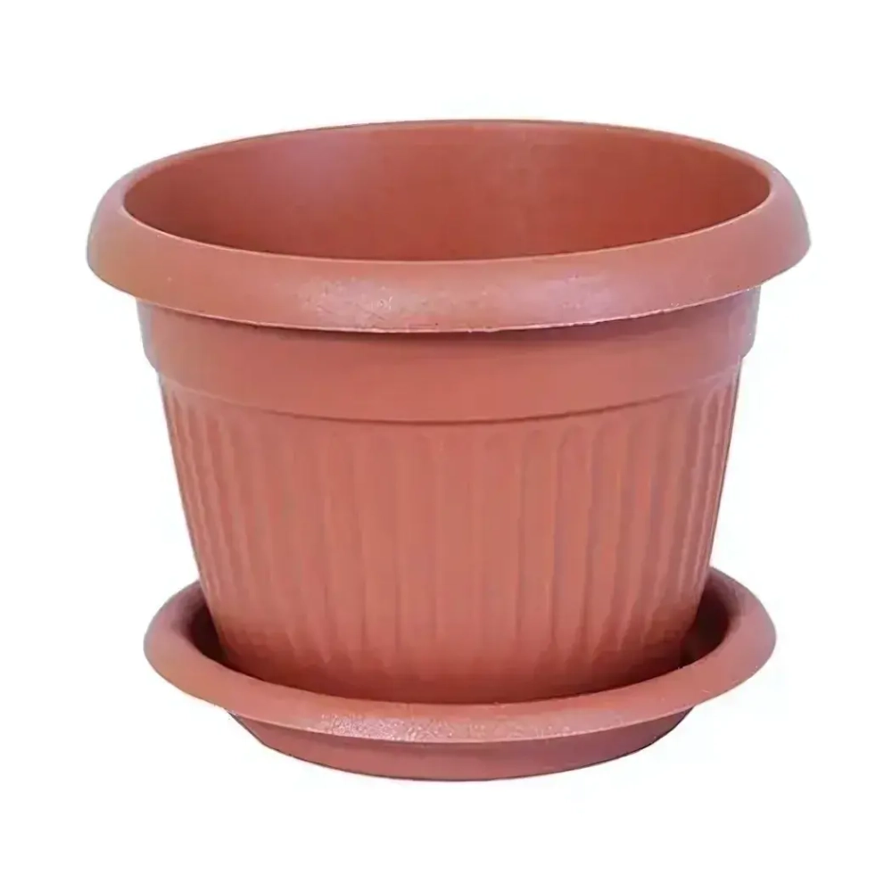 Кашпо ЛИВИЯ D320мм 11л с поддоном Терракотовый 0,25,32х0,32м