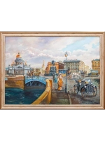 Картина маслом "Ретро Синего моста" Васильев