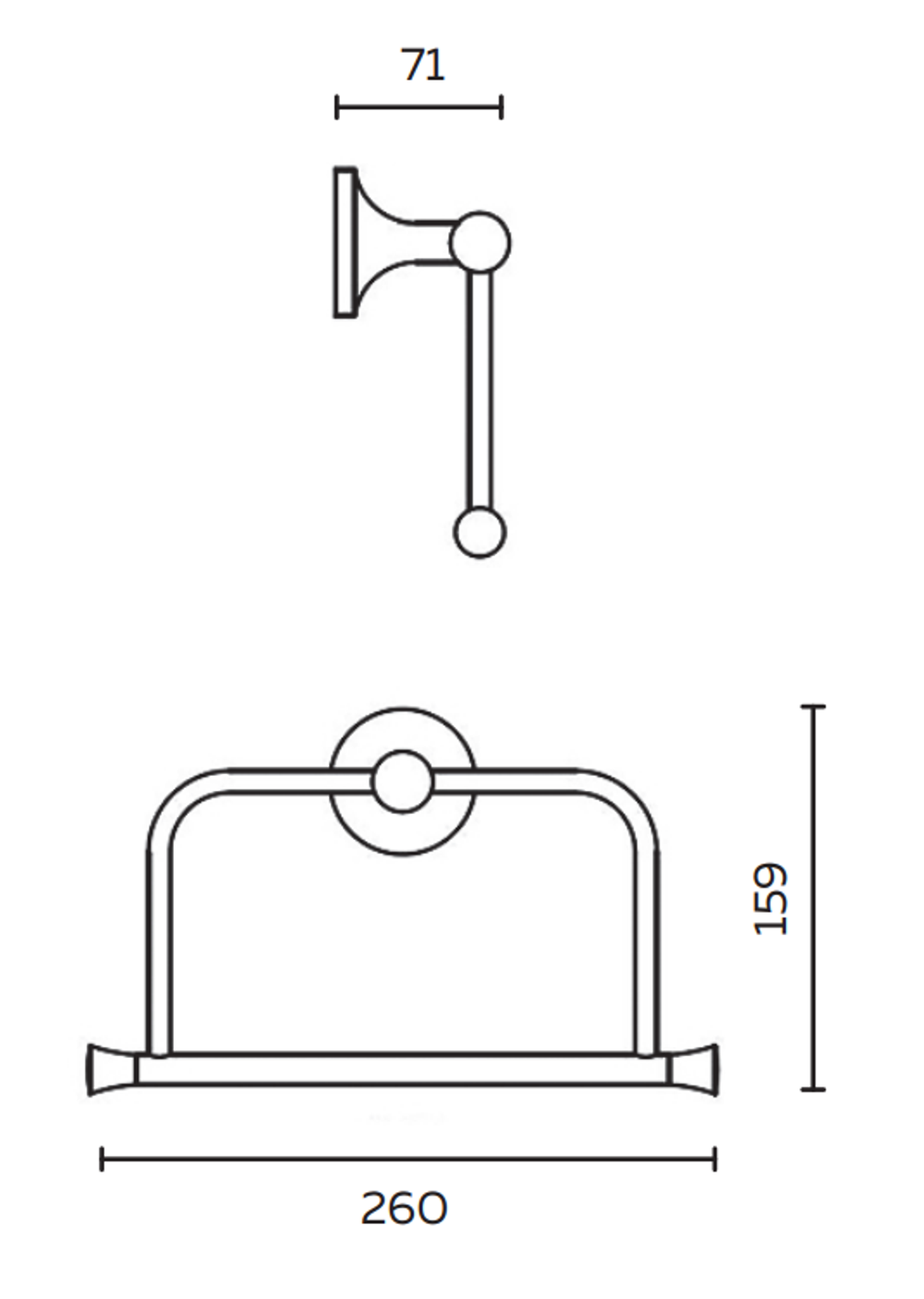 Полотенцедержатель AltroBagno Corposo 081312 Gl