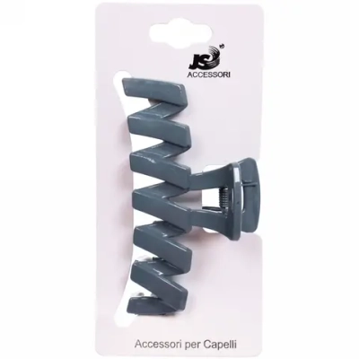 Заколка-краб для волос на блистере «Magic Gloss», зигзаг, микс 6 цветов, 9,8см