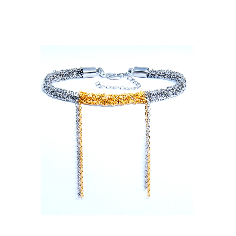 Плетенный браслет – Сталь, позолота