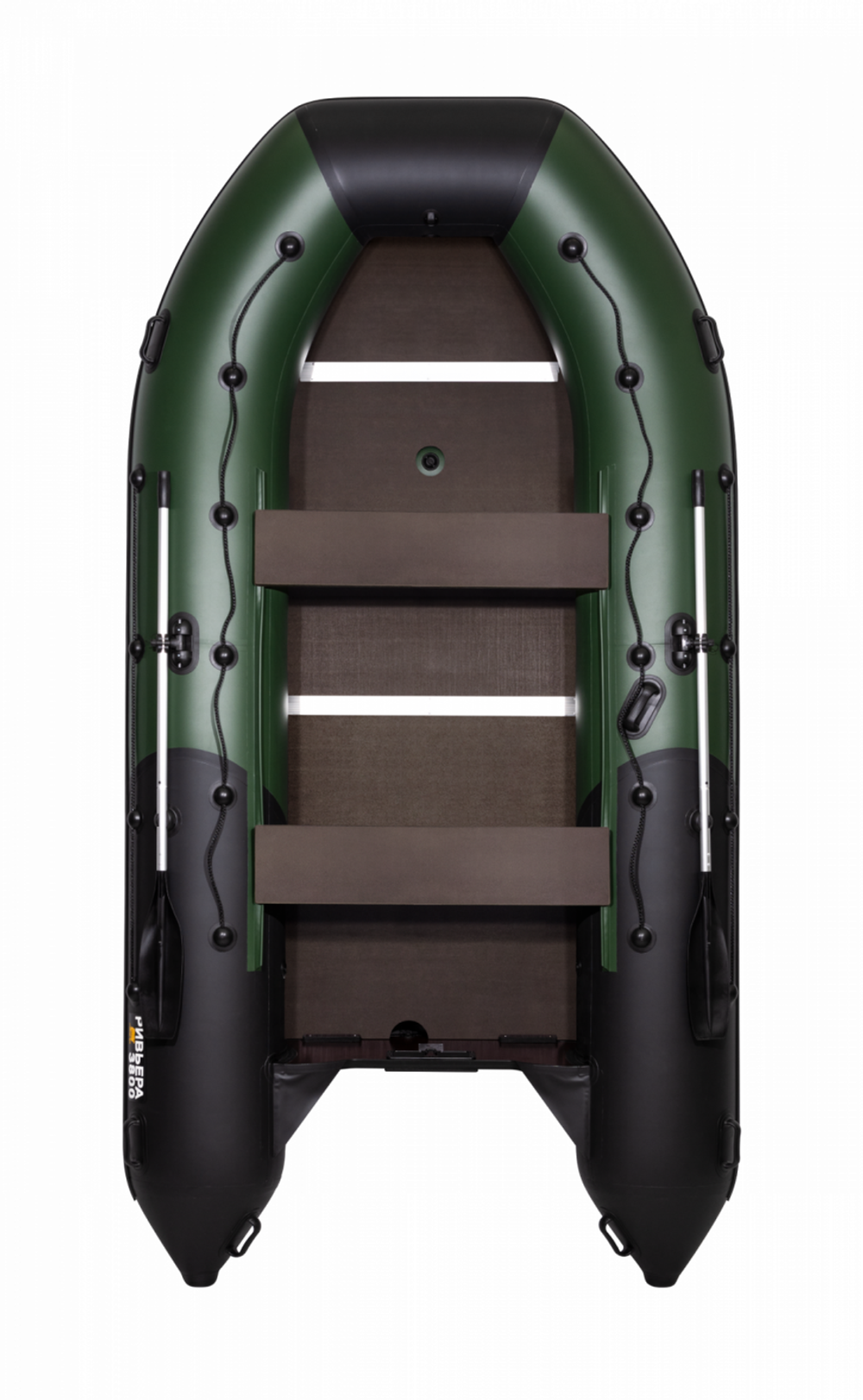 Ривьера 3800 СК зеленый-черный + KAMISU T 9.9 BMS (комплект лодка + мотор)