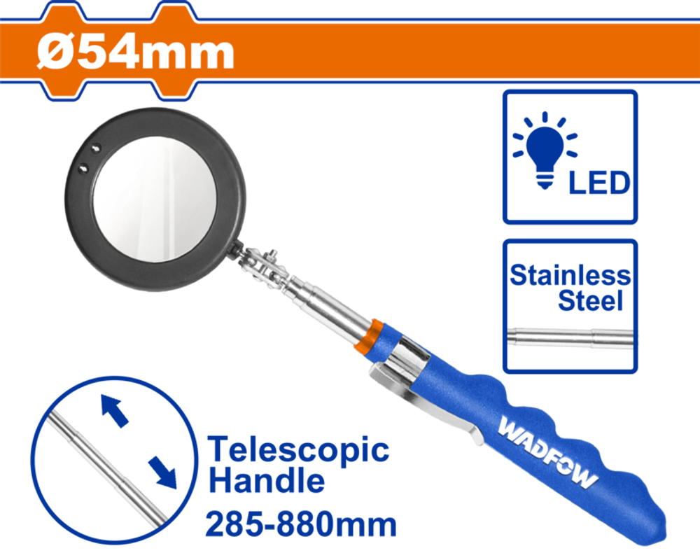Зеркало телескопическое 285-880 мм, 54 мм (50/100) WADFOW WTU1688