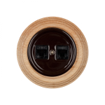 Розетка RJ45 информационная двойная, керамика, цвет коричневый B1-302-02