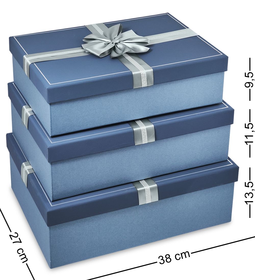 WF-179-B Набор коробок из 3 шт, синий/голубой