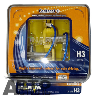 Автолампа H3 12V 55W Narva Contrast+ 98653 ВСЕПОГОДКА пара