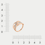 Кольцо для женщин из розового золота 585 пробы с фианитами (арт. 70103500)
