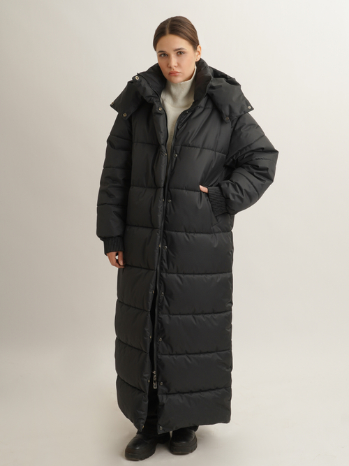 Пуховик Unisex длина 140 см., черный