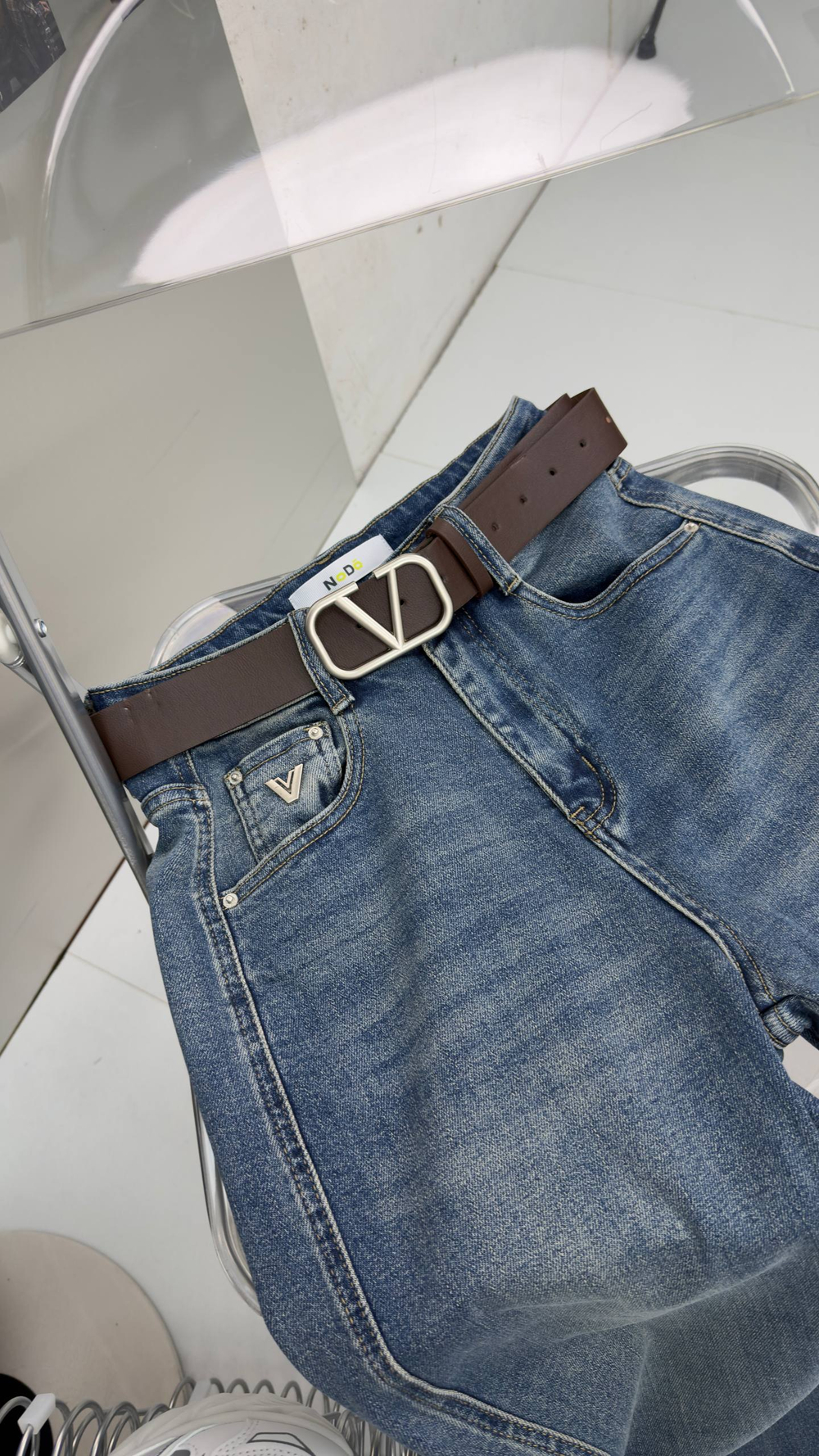 Брюки джинсовые женские арт. 73616 цвет "светло-синий"