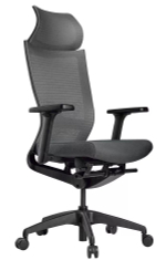 Кресло эргономичное SCHAIRS ZENITH ZEN2-М01B каркас черный/ IR19GY сетка/ IT01GY ткань серая