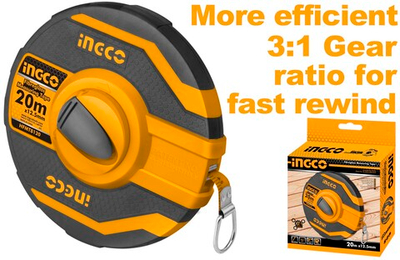 Геодезическая рулетка фиберглас 20х12.5 мм INGCO HFMT8120