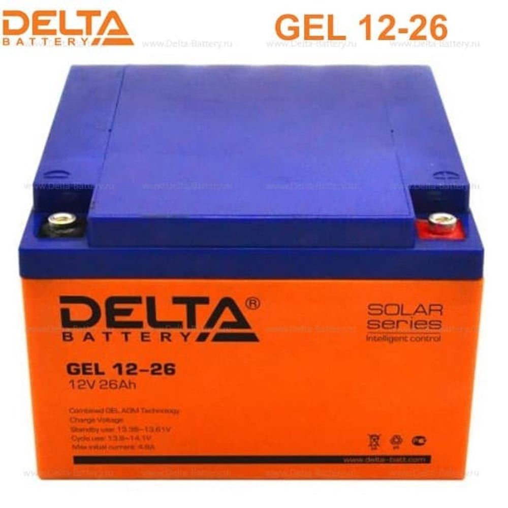 Аккумуляторная батарея Delta GEL 12-26 (12V / 26Ah)