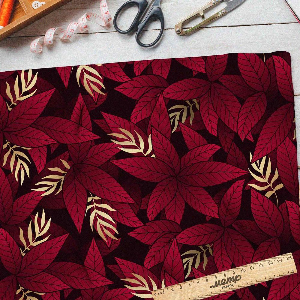 Ткань барби осенние листья