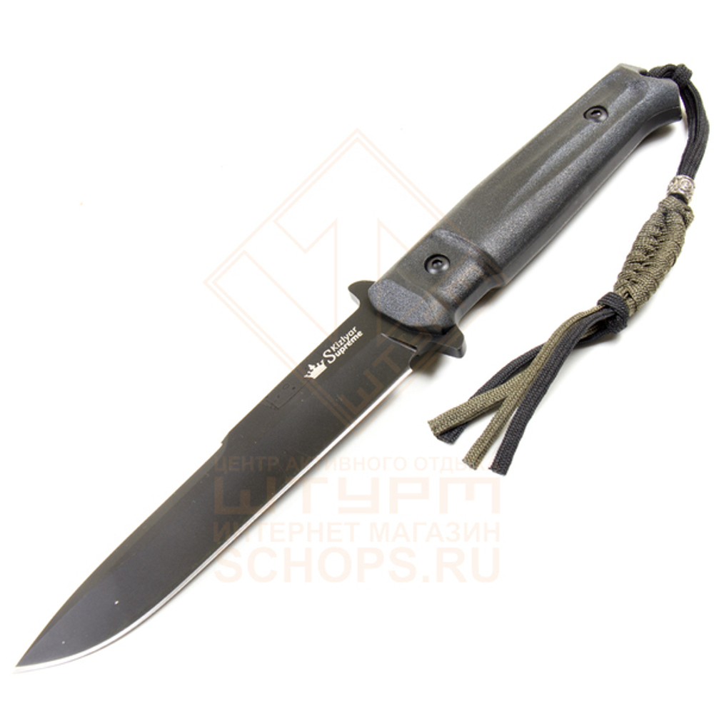 Нож Kizlyar Supreme Trident AUS-8 кратон, Black/Black