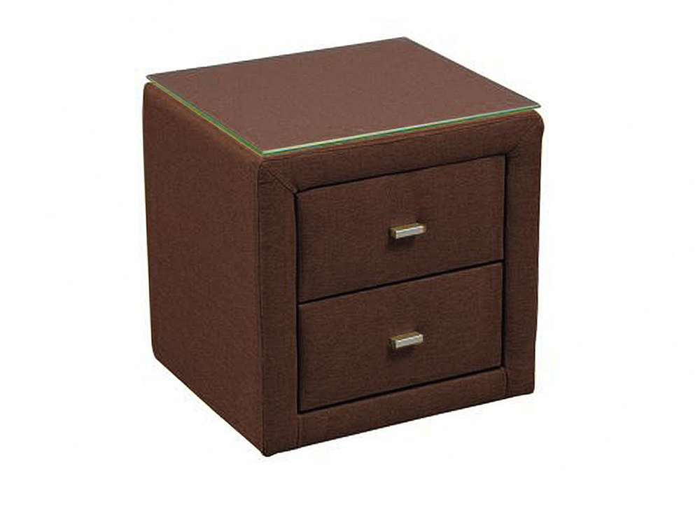 06.34-01 тумба прикроватная со стеклом велюр тенерифе шоколад