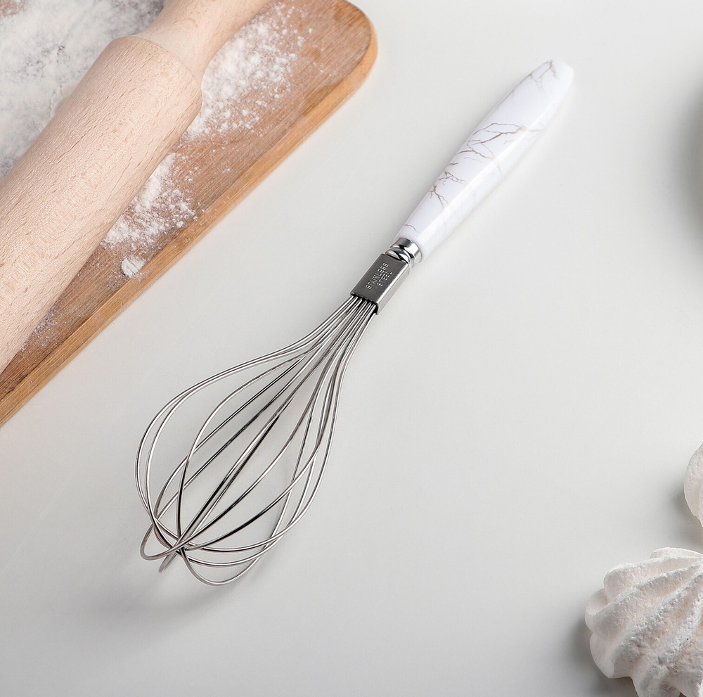 Венчик кулинарный «Каррарский мрамор», 24,5 см