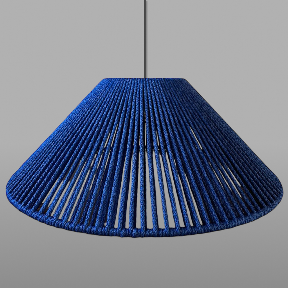 Плетеный подвесной абажур "Линии света". Форма "Конус"