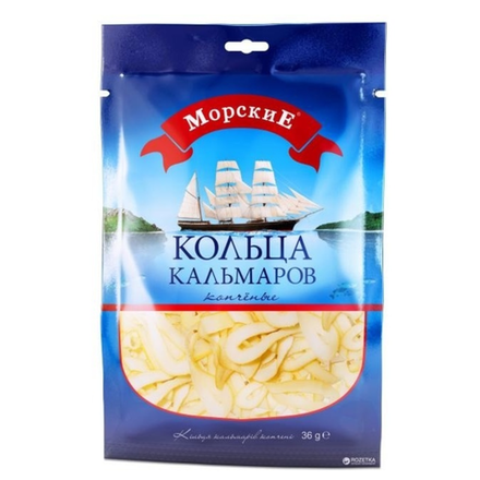 Кольца кальмара подкопченые Морские 30 гр