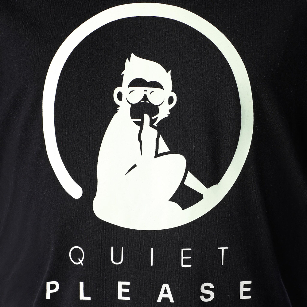 Мужское теннисное поло Quiet Please Glow In The Dark Logo T-Shirt Men - Black, White