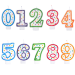 Свечи-цифры «Горошек» цветной двухсторонний рисунок, 7,6 см