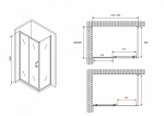 Душевой уголок ABBER Schwarzer Diamant 120х60 AG30120B5-S60B5 стекло прозрачное/профиль черный