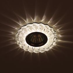 Светильник встраиваемый cо светодиодной подсветкой ЭРА DK LD36 SL/WH под лампу MR16 GU5.3 прозрачный