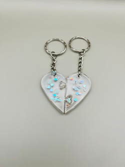 Брелок Brand-is "Сердце", эпоксидная смола, прозрачный, ручная работа