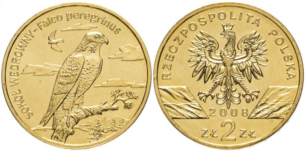 Польша 2 злотых, 2008 Сапсан XF