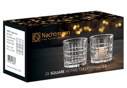 SQUARE - Набор подсвечников 2 шт. бесцветный H=66 мм, D=71 мм