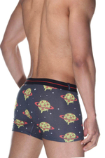 Темно-серые мужские трусы-боксеры с принтом в виде планет (Размер: M) (Цвет: темно-серый)