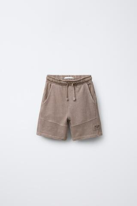 ZARA КРАШЕНЫЕ ШОРТЫ, БЛЕДНО-РОЗОВЫЙ
