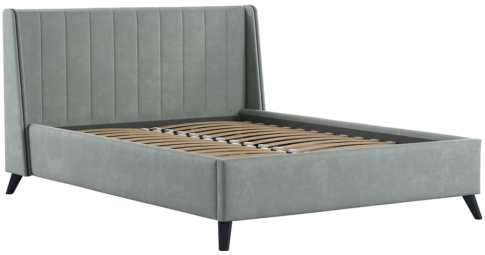 Мелисса (140) Кровать двойная без ПМ арт. Тори 61 велюр (серебристый серый)