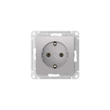 Розетка AtlasDesign 16А с заземл. быстрозажим. клем. механизм алюм. SE ATN000343S