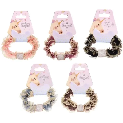 Резинка для волос 1шт «МАЛЬТА», квадратик, микс 5 цветов, d-5см (подвес Единорог)