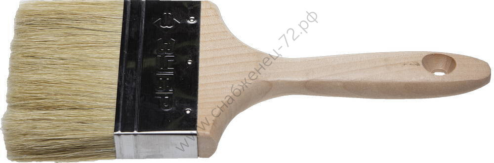 ЗУБР УНИВЕРСАЛ 100 мм, 4″ светлая натуральная щетина, деревянная ручка, Плоская кисть, ЭКСПЕРТ (01005-100)