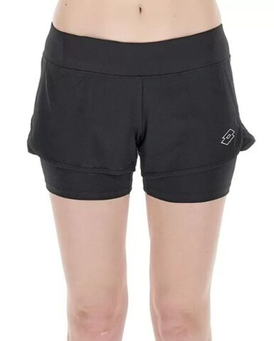 Женские Шорты теннисные Lotto Tech и D4 Short - all black