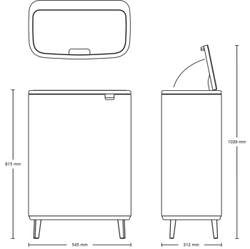 Мусорный бак Bo Touch Bin HI 2x30л Brabantia Стальной матовый Fingerprint Proof