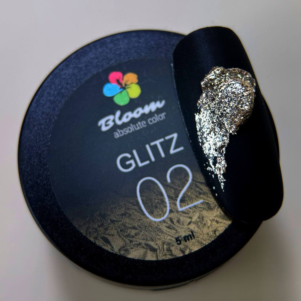 Гель Bloom GLITZ №02 (белое золото) 5 мл